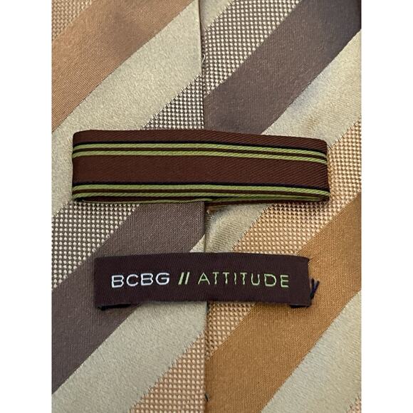 Bcbg Attitude Gold Brown Hand Made 100% Imported Silk Made In China - Picture 8 of 9